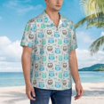 thumbnail image 5 of Bixox Men's Hawaiian Shirts Men's Owl Print Short-Sleeve Shirt-3X-Large, 5 of 8
