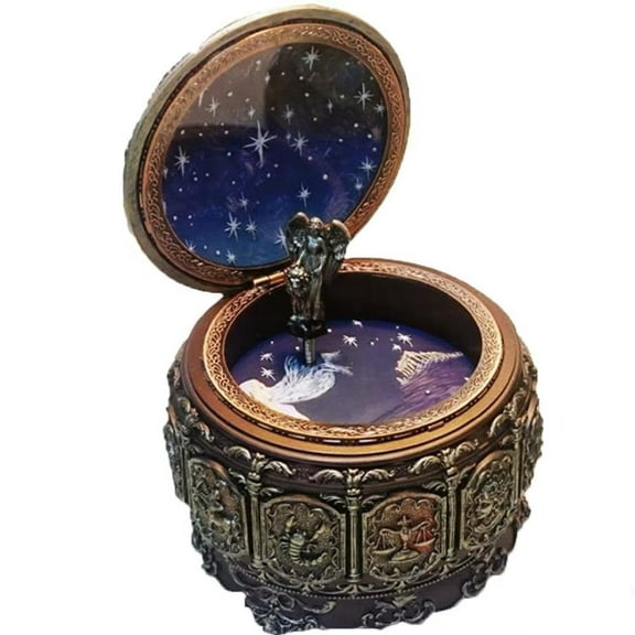 A-Waroom 12 Constellation Music Box Retro Colorful LED Light Castle in The Sky Music Box,Valentine's Day Birthday Gift