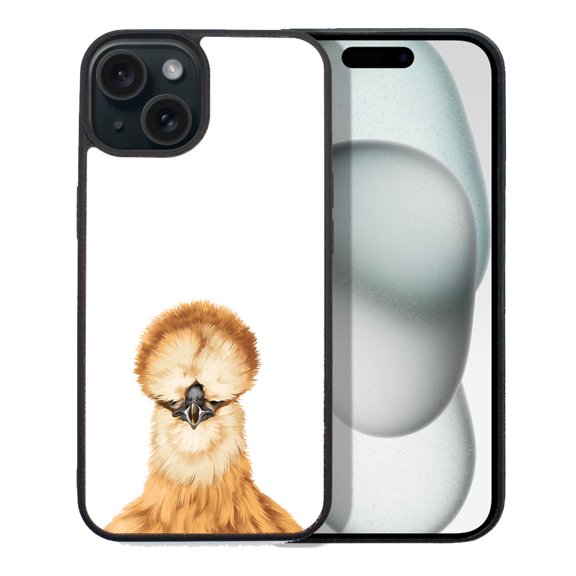 WIRESTER Shockproof Soft Rubber Cover Case for Apple iPhone 15 6.1" 2023 (NOT FIT Apple iPhone 15 Plus 6.7" 2023), Silkie Chicken