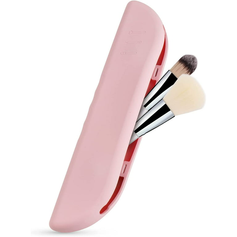 Travel Makeup Brush Holder, Magnetic Silicone Makeup Brush Case, Trendy Portable  Makeup Brush Organizer for Travel (Brushes Not Included) 