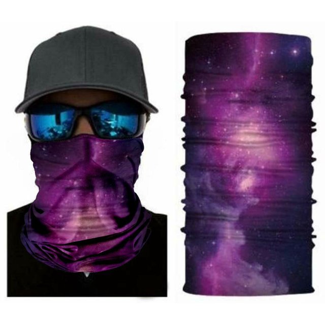 Purple Galaxy Face Balaclava Scarf Neck Rave Shield Sun Gaiter Headwear Mask