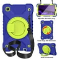 thumbnail image 5 of Dteck with Shoulder Strap Case for Samsung Galaxy Tab A7 Lite 8.7-inch SM-T220 T225 (2021),360 Degree Rotation Shockproof Armor Rubber 3-Layers Protection Case Hybrid Kickstand Cover,Navy+Olivine, 5 of 9