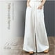 thumbnail image 4 of Pantalones holgados de lino y algodón de primavera y verano de estilo coreano, de pierna ancha y talle alto, rectos, de lino para mujer, 4 of 6