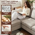 thumbnail image 3 of Soscana Living Room Furniture 2 Piece Set,Sectional Sofa Couch with Storage Ottoman and Double Seater Loveseat,Beige, 3 of 9