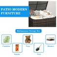 thumbnail image 6 of Zimtown 67 gal Outside Rattan Container Square Storage Box w/ Lid, Wicker Side Table, Indoor Wicker Box 28 in, Brown, 6 of 8