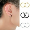 thumbnail image 2 of BNNG Retractable Earrings No Need Piercing Men Women Classic -hop Hoop Earrings Hoop Earrings for Women Lightweight Open Hoops Trendy Hoop Earrings for Women, 2 of 4