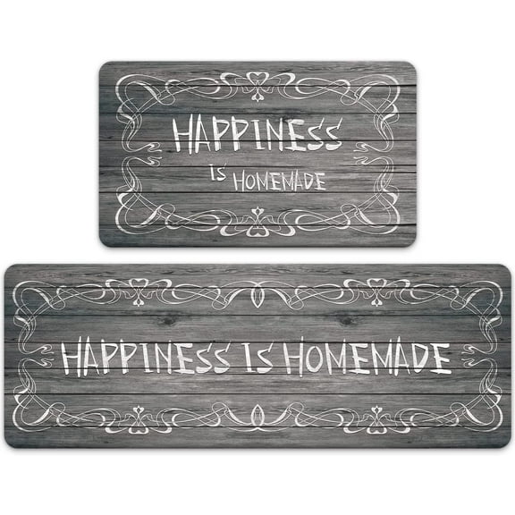 Farmhouse Kitchen Mat Set of 2, Kitchen Rugs and Mats Anti Fatigue Waterproof Non Slip Memory Foam Cushioned Comfort Kitchen Floor Standing Mats, Warming Gifts for Kitchen Decor, 17"x 30" 17"x 47"