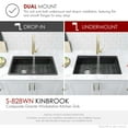 thumbnail image 3 of Stylish Dual Mount 28" Black Composite Granite Single Bowl Kitchen Sink with 4 accs S-828WN, 3 of 15