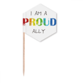 thumbnail image 1 of LGBT Rainbow Flag Proud Ally Toothpick Flags Cupcake Picks Party Celebration, 1 of 3