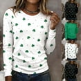 thumbnail image 5 of Arlun Womens Long Sleeve St. Patrick's Day Graphic Print T Shirts for Festive Holiday Celebration and Casual Wear Plus Size Slim Fit Crewneck Tee Tops Black XXXL, 5 of 5
