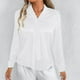 thumbnail image 5 of Camisas de manga larga,Blusa de mujer, color liso, cuello vuelto, manga larga, camisa informal de poliéster, corte favorecedor para uso diario, sopatenor, 5 of 8
