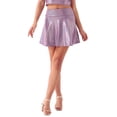 thumbnail image 4 of Shorts for Girls Shiny Flared Metallic Skater Skort, 4 of 5