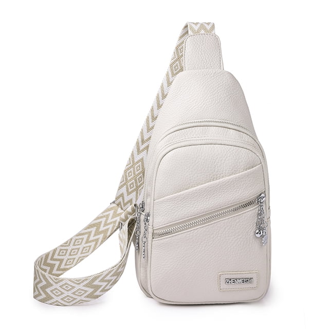 Bolso de pecho para mujer, correa ajustable para el hombro, monedero para niñas de color sólido (blanco) Ehuebsd Para Estrenar