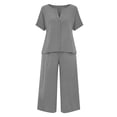 thumbnail image 4 of CYYOLLPF Linen Sets for Women Linen Sets for Women spring outfits for women 2 Piece Gauze Cotton Boho Peasant Shirt Beach Vacation Clothes sunmer sets resort wear for women 2026 Gray M, 4 of 7
