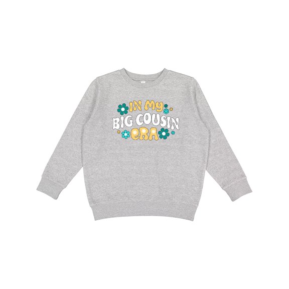 Inktastic In My Big Cousin Era Retro with Flowers Youth Sweatshirt