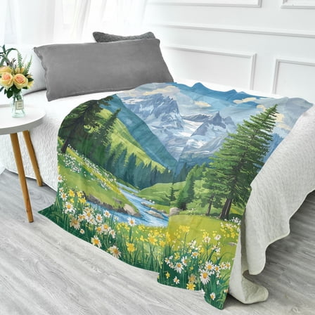 70x55 Inches Glow in The Dark Blanket Cozy Throw Camping Blankets for Home and Outdoor Use Summer Mountains