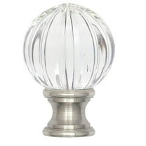 TWDRTDD Lamp Finial Cap Knob lamp Screw Top Lamp Decoration for Lamp Shade, Pumpkin Shape, 1-Pack,Brushed Nickel Finish, 1-1/2Inch" Tall Finial