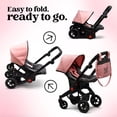 thumbnail image 5 of Baby Doll Convertible Travel Stroller for Girls | 2-in-1 Foldable Doll Car Seat & Carriage with Diaper Bag | Pretend Play Toddler Toy, 5 of 8