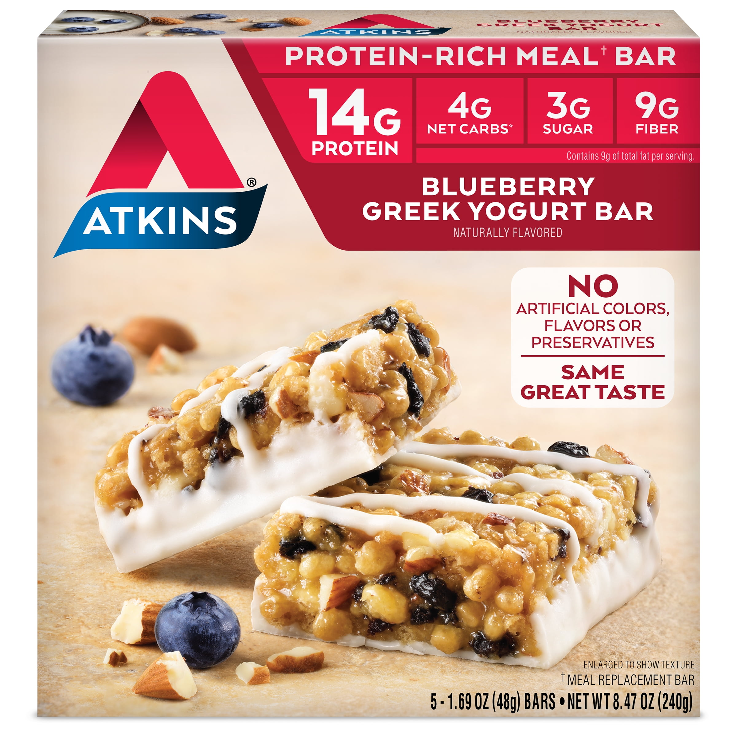 Atkins Protein Rich Meal Bar Blueberry Greek Yogurt Keto Friendly 5 Atkins Protein Rich Meal Bar Blueberry Greek Yogurt Keto Friendly 5