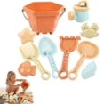 thumbnail image 2 of 10PCS Silicone Beach Toys Travel Beach Set Sand Toys Include 1 Silicone Bucket Pail, 4 Shovel, 4 Sand Molds, 1 sandbox for Boys Girls Summer Pool Outdoor Bath Toys, 2 of 9
