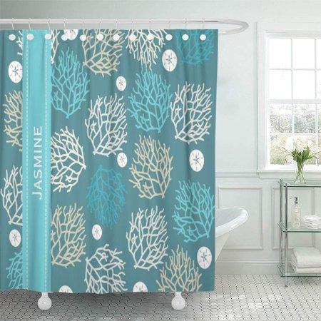 Yusdecor Ocean Coral Reef And Sand Dollar Beach Personalize Nautical Bathroom Decor Bath Shower Curtain 66x72 Inch Walmart Canada