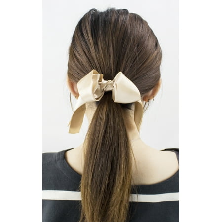 Stylesilove Stylish Womens Girls 2 Layers Satin Ribbon Bow Hair