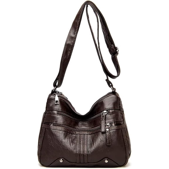 MMYGU Shoulder Bag for Women Soft PU Leather Crossbody Purse Multi-pocket Travel Shoulder Purse Casual Satchel