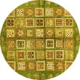 thumbnail image 1 of Ahgly Company Indoor Round Abstract Yellow Modern Area Rugs, 8' Round, 1 of 4
