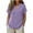 Purple, variant on Women's Summer Cotton Linen Solid Color Button V Neck Loose Top, Casual Lightweight Short Sleeve Blouse Tee White XXL