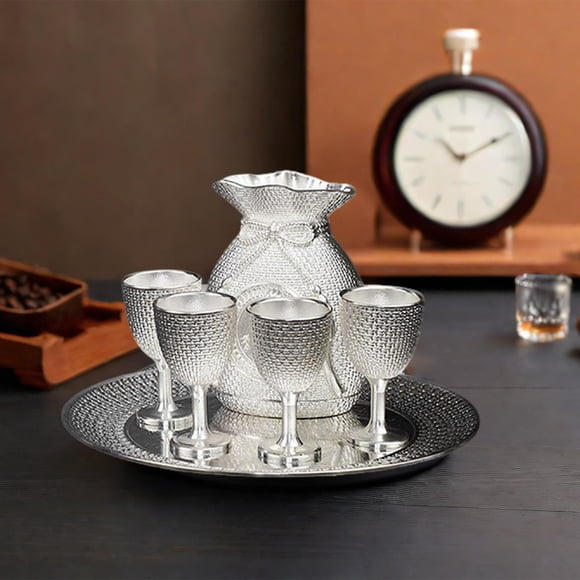 Juego de jarra de de Metal, juego de ollas de aleación para copas de vino antiguas, juego de ollas para vino, mesa de comedor, sala de Estilo A