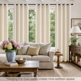 thumbnail image 2 of TURCURNO 84 Inch Linen Curtains for Living Room,Light Filtering Bronze Grommet Birch Drapes,Farmhouse Sliding Door Beige Window Curtains,2 Panels, 2 of 10