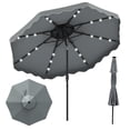 thumbnail image 1 of Costway 10 FT Solar LED Patio Umbrella, Push-Button Tilt & Crank, 24 LED Lights & 8 Ribs Gray, 1 of 10