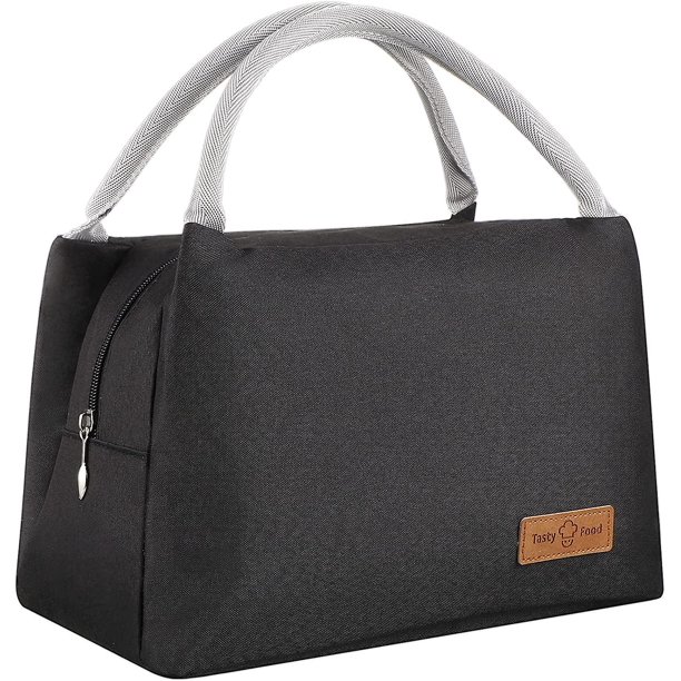 Bolsa de almuerzo aislada TANGJMXG Bolsa de mano negras para mujeres lonchera de tela organizador de almuerzo caja para hombres mujeres