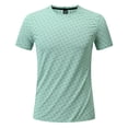 thumbnail image 5 of GUZOM Mens Performance Quick Dry Diamond Plate T-Shirt, Slim Fit Crew Neck Polyester Tee, Green,Size 3XL, 5 of 9