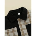 thumbnail image 5 of Seyurigaoka Toddler Boys, Girls Buttons Shirts, Baby Contrast Color Patchwork Plaid Blouse, 5 of 9