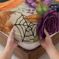 thumbnail image 3 of Twin Sze Fitted Sheet Set - Pumpkins Halloween 2 Piece Bedding Sets 16" Deep Pocket Fitted Sheet with 1 Pillowcase, Black Horror Purple Floral Beige Brushed Microfiber Hotel Luxury Bed Sheets, 3 of 9
