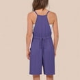 thumbnail image 6 of biudgviw Jumpsuits for Women Scoop Neck Sleevelsess Camisole Shorts Rompers Drawstring Waist Front Pocket Wide Leg Overalls Summer, 6 of 6