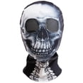 thumbnail image 5 of Halloween Skeleton Costume for Kids Black and White Scary Skeleton Jumpsuit Onesie Dress up with Hood and Mask 4-5Years(120), 5 of 7