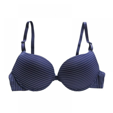 

Saient Women Solid Color Buckle Back Adjustable Adjustment Bra Stripe Pad 3/4 Cup Bra