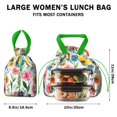 thumbnail image 5 of Pioneer Flower Floral Print Pattern Drawstring Lunch Bag Women - Drawstring Lunch Bag Insulated for Work Office - Stain-Resistant Large Lunchbags for Women with Multi-Pockets, 5 of 6
