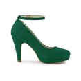 thumbnail image 4 of Unique Bargains Women's Round Toe Stiletto Heel Ankle Strap Pumps Green 7, 4 of 8