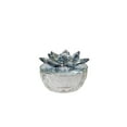 thumbnail image 1 of Sagebrook Home 13212-06 Glass Trinket Box Clear W/Lt Blue Lotus Top, 1 of 1