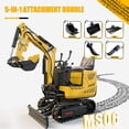 thumbnail image 3 of MMS 0.6 Ton Mini Excavator, 9.25HP 302cc Gasoline Engine Swing Boom Trencher Digger Machine, MS06 with Attachment Kit, 3 of 10