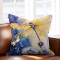 thumbnail image 2 of Spring Dragonfly Throw Pillow Cover Pastoral Dandelion Floral Cotton Linen Cushion Cover Throw Pillow Case with Invisible Zipper for Couch Sofa Bed Chair Car 26x26 Inch, 2 of 14