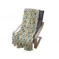 thumbnail image 4 of Geometric Soft Flannel Fleece Throw Blanket, Abstract Colorful Pattern Circular and Diamond Shaped Cubic Print, Cozy Plush for Indoor and Outdoor Use, 70" x 90", Yellow and Blue, by Ambesonne, 4 of 6