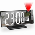 thumbnail image 1 of wonima02 Digital Alarm Clocks for Bedrooms Led Alarm Clock Projection Alarm Clock Mirror Large Screen Display Silent Sleep Electronic Clock Intelligent Digital Desk Clock Bedside Clock, 1 of 1
