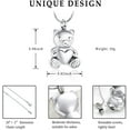 thumbnail image 3 of Teddy Bear Cremation Urn Nekclaces Ashes Jewelry for Men Women Heart Memorial Urn Keepsake Locket Pendant Ash Holder, 3 of 7