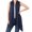 NAVY, variant on Women Asymmetrical Draped Open Front Sleeveless Jersey Vest Cardigan