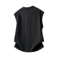 thumbnail image 4 of Men’s Knitted Textured Tank Top V Neck Knit Sweater Vests Casual Beach Summer Vacation Sleeveless Shirt Big and Tall Size M-5XL Black, 4 of 4