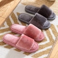 thumbnail image 6 of Leozcaa Fuzzy Open Toe Slippers for Women Indoor Cozy Memory Foam Slip On House Slides Shoes Gifts, 6 of 6